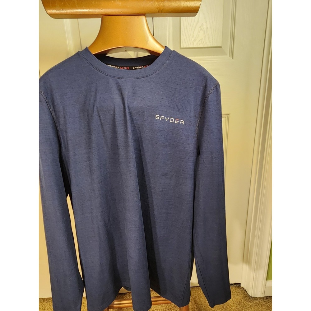 Spyder Active Blue Long Sleeve Workout Shirt Size XL